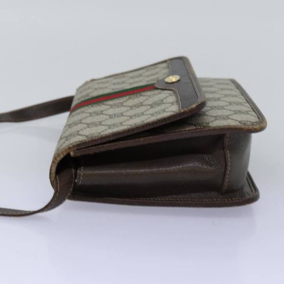 GUCCI GG Supreme Web Sherry Line Shoulder Bag PVC Beige Red Green Auth yk12734 - Picture 3 of 16